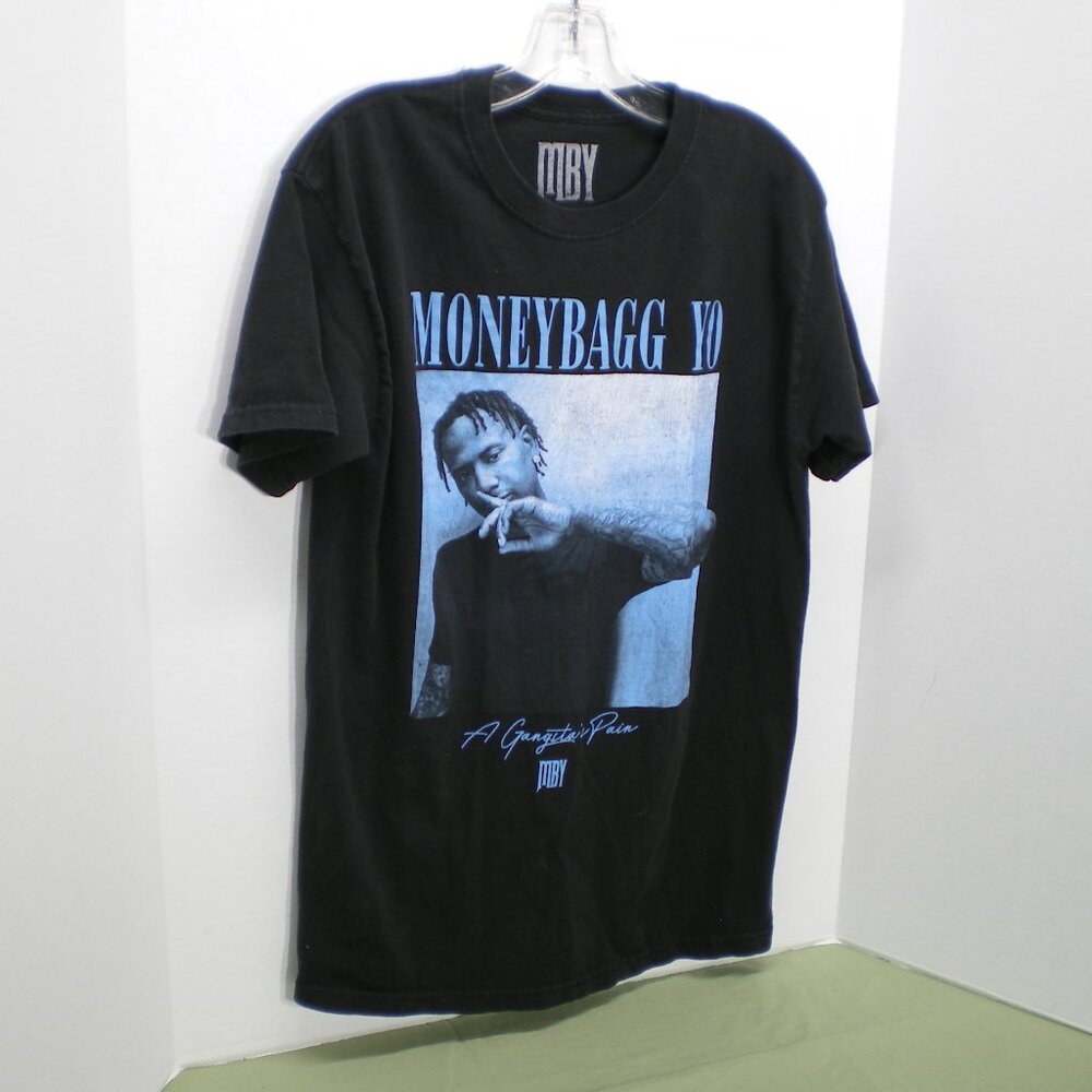 Moneybagg Yo, A Gangsta's Pain, Black Tee Shirt, Size Medium